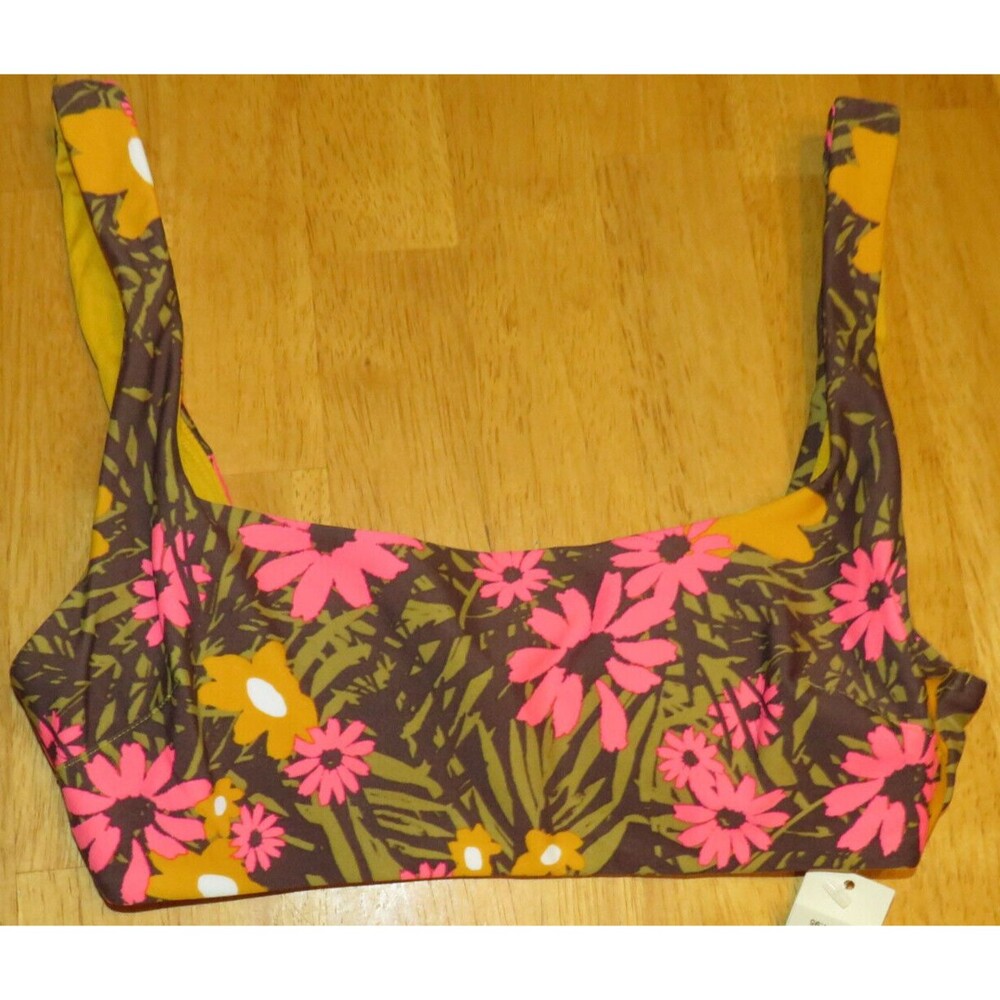 American Eagle Aerie Women's Multi Floral Pullover Padded Bikini Top Size XS